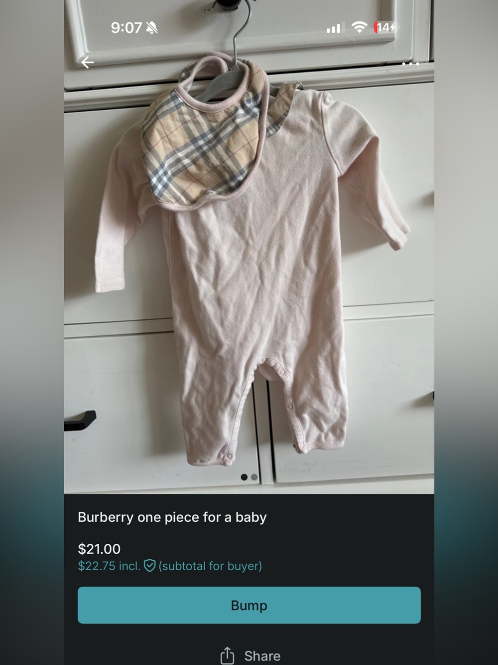 Burberry baby one piece